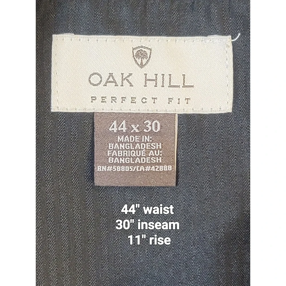 Oak Hill Perfect Fit Trouser Golf Blue Dress Pants 44x30 Office Career Business